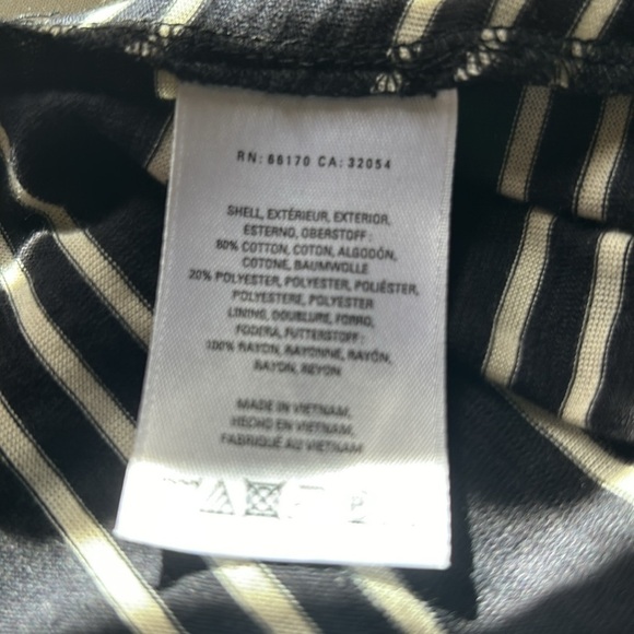 Anthropologie black and white Maeve Moka One Shoulder Striped Dress - Picture 7 of 7